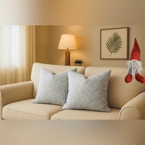 West Elm Gray Textured Pillow Covers 20x20